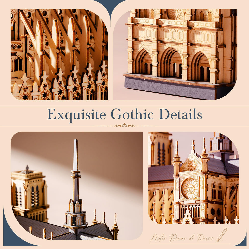 Rowood Notre-Dame Cathedral 3D puzzle display ready after completion