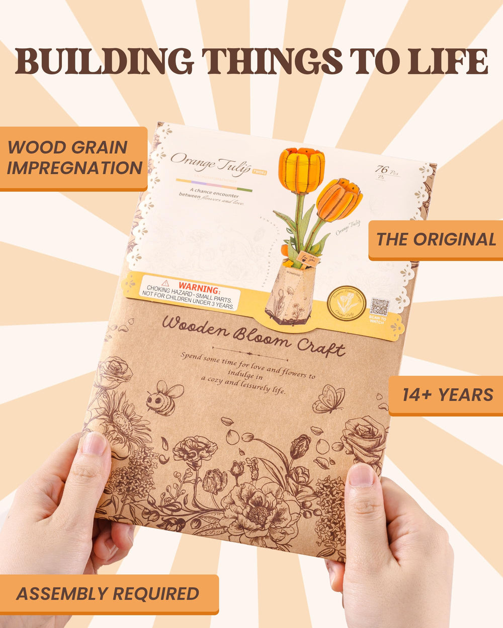 Rowood Orange Tulip beginner’s model supports accessible, relaxing crafting.