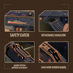 Durable wood construction ensures sturdy, long-lasting model after assembly.