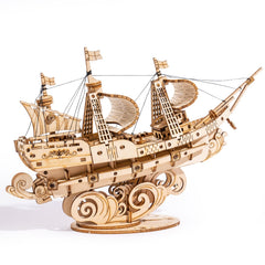 RoWood sailboat kit on display, a vintage-inspired craft for adults.