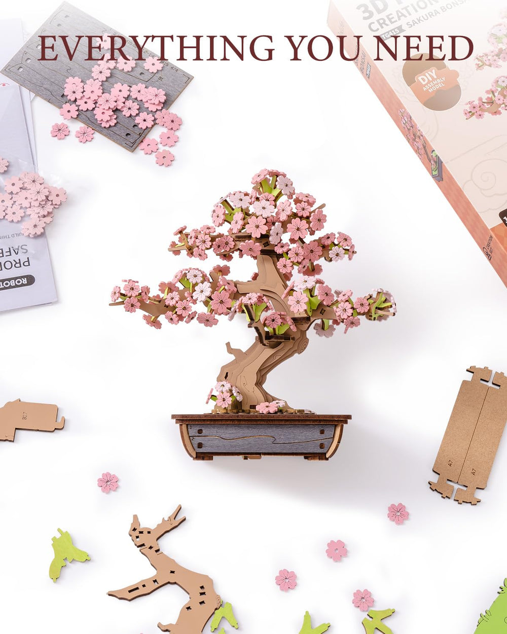 Rowood Sakura Bonsai moss layer adds realistic texture and depth.