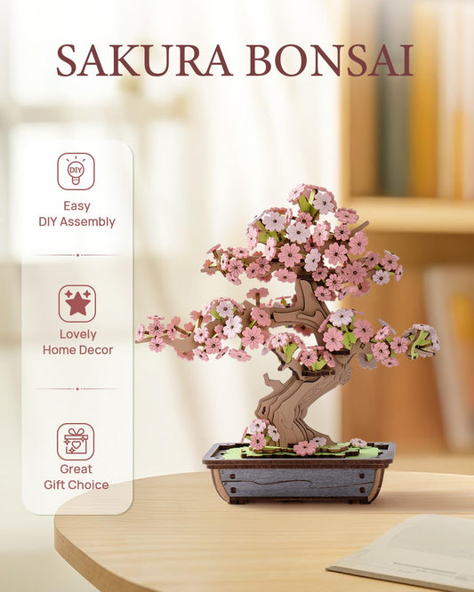 Rowood Sakura Bonsai petals detail highlights delicate blossoms in the model.