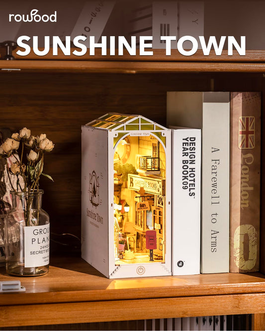 Rowood Sunshine Town dusk view with warm tones and miniature streets
