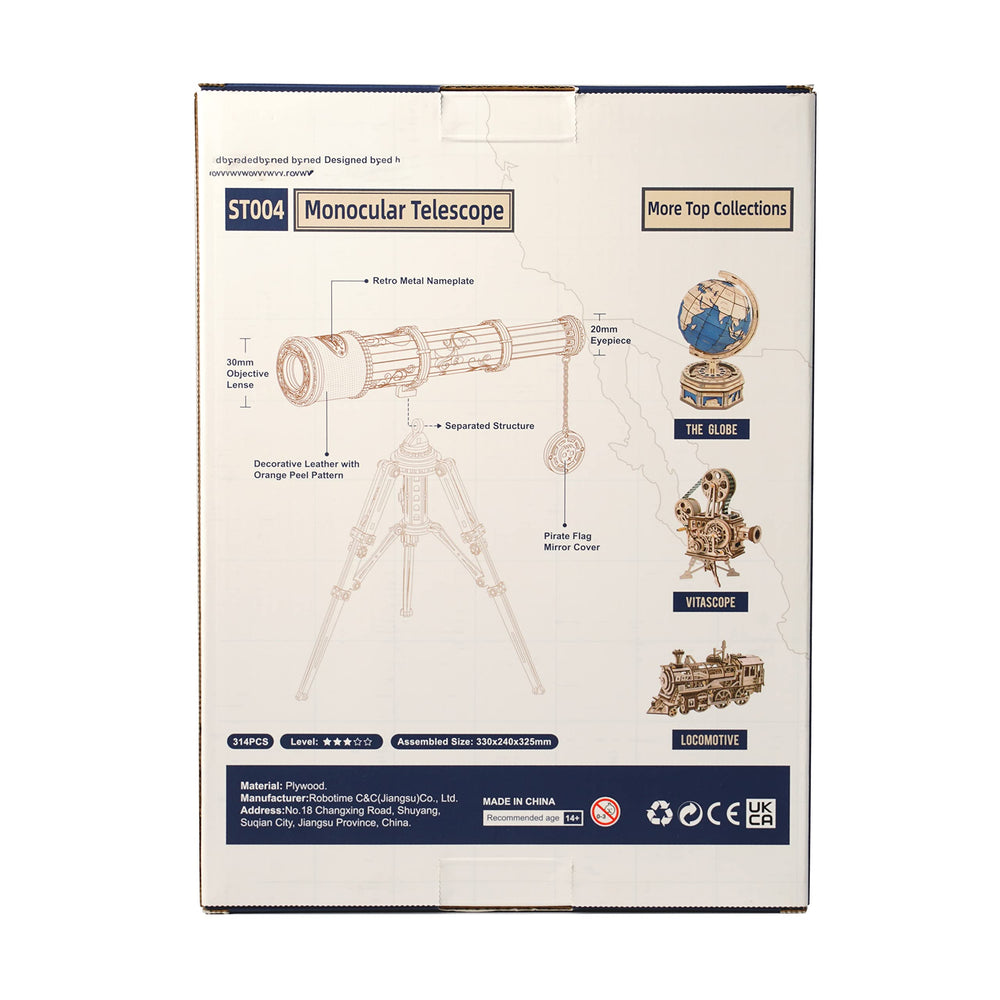 Rowood Telescope 3D Puzzle desk decoration blends craft with science vibes.