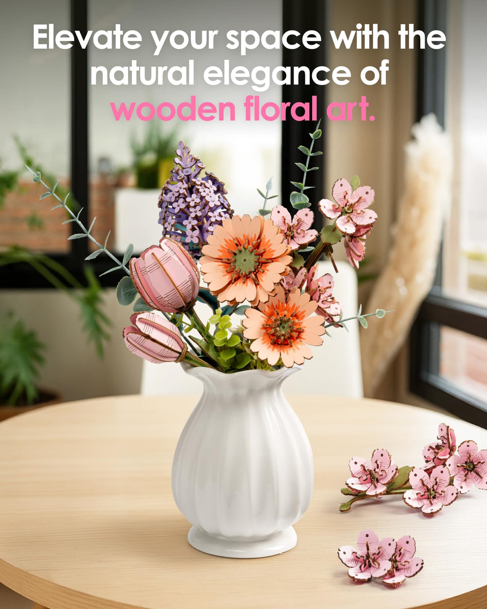 Rowood versatile décor option to pair with sunflowers, roses, or lilacs
