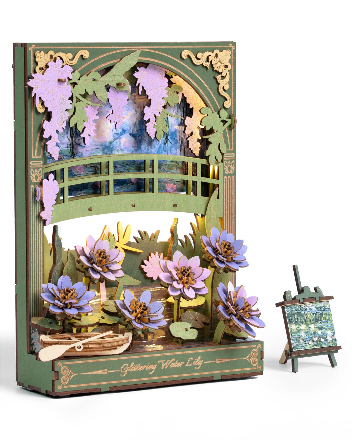 rowood Water Lily 3D puzzle with LED lights adds ambient glow to living spaces