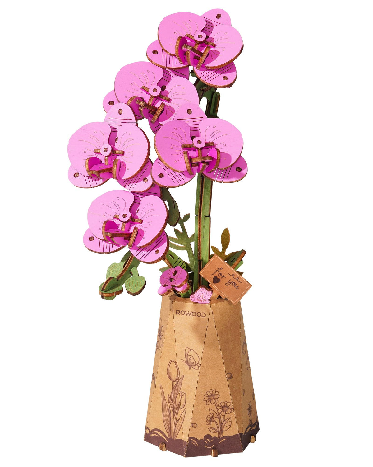 rowood wooden flower kit assembly enhances customizable blooms for display