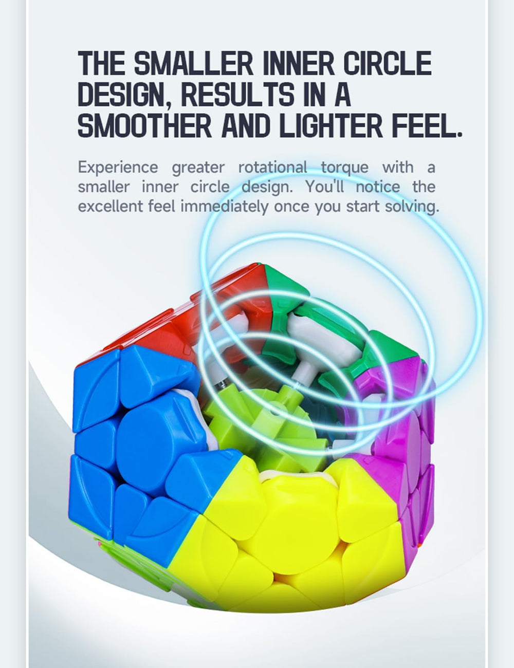 Roxenda Megaminx stickerless surface showing vibrant colors and texture