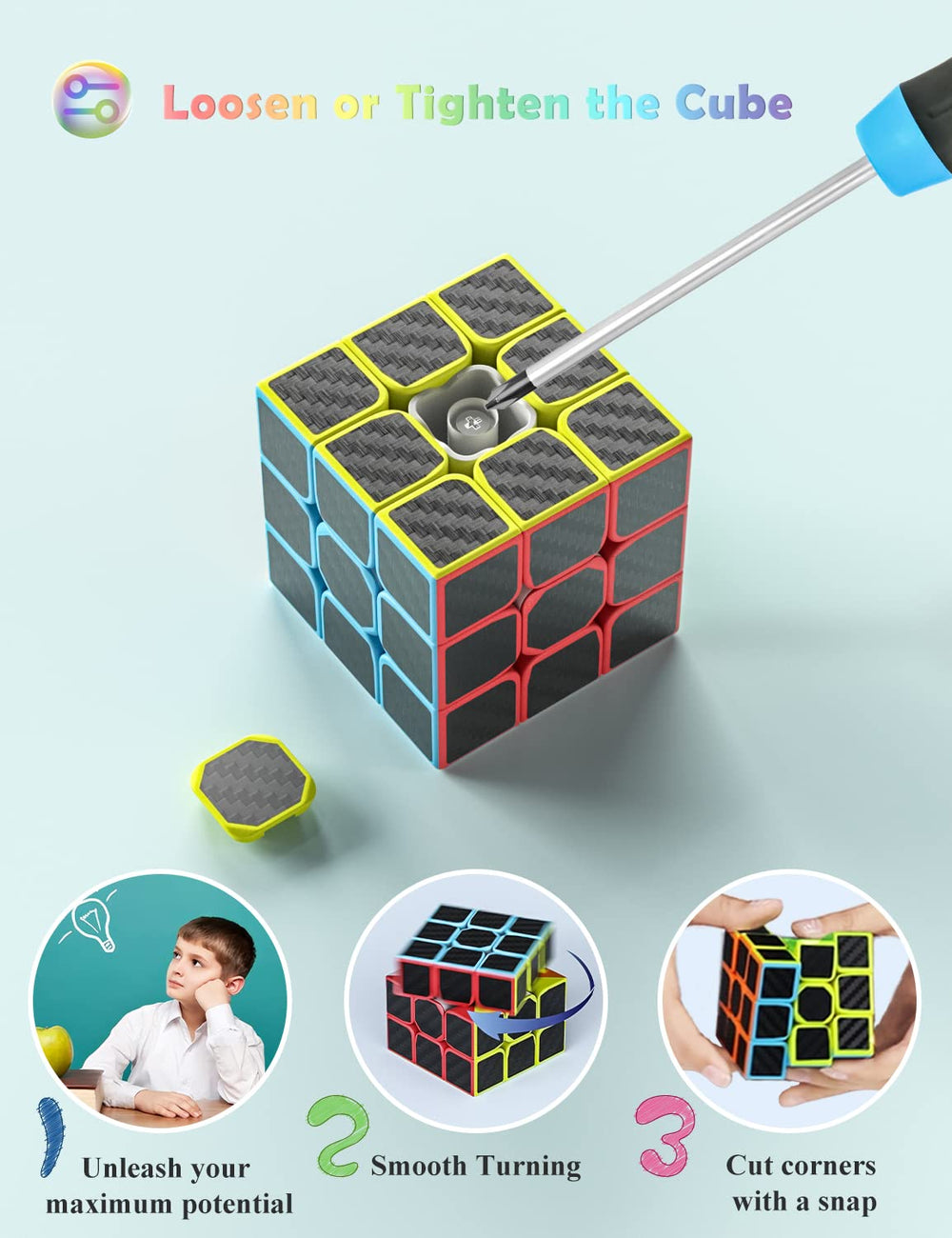 Roxenda speed cube set 4x4 on desk shows stable turns and reliability.