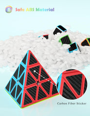 Roxenda Speed Cube Set pyramid cube in action with colorful facets.