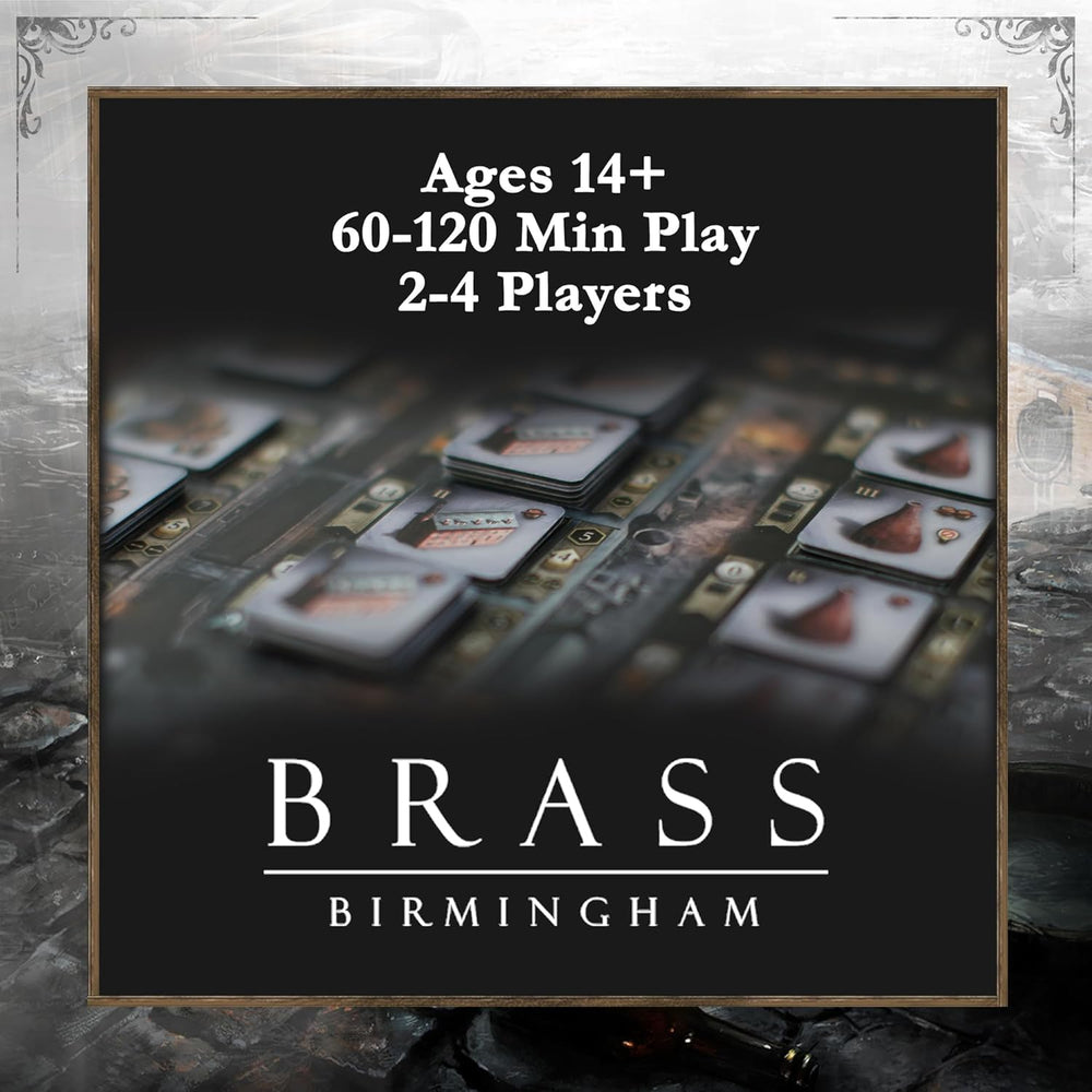 Roxley Games Brass: Birmingham industry tiles set emphasizes production choices and scoring potential.