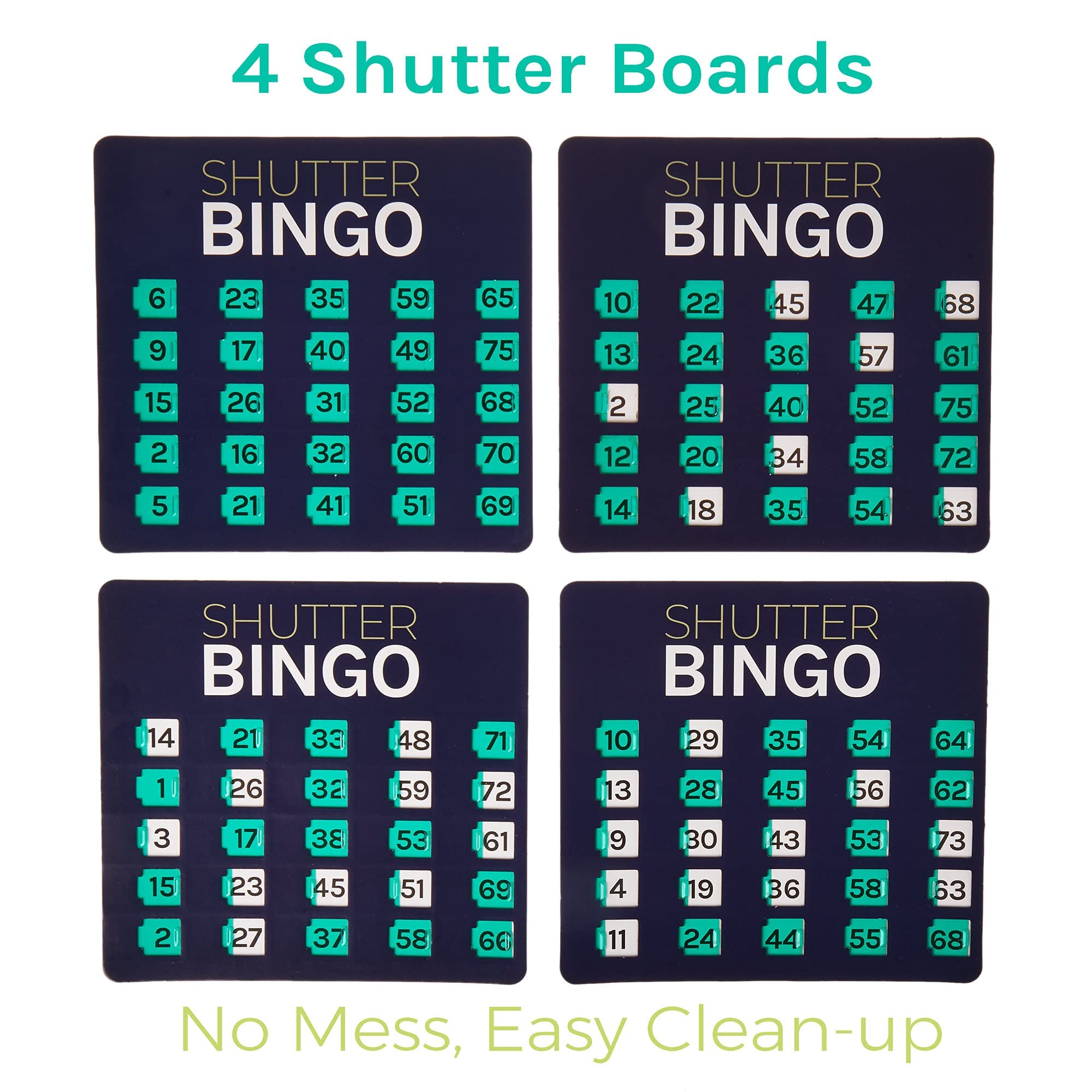 Royal Bingo Supplies sliding-window cards for easy tracking during games.