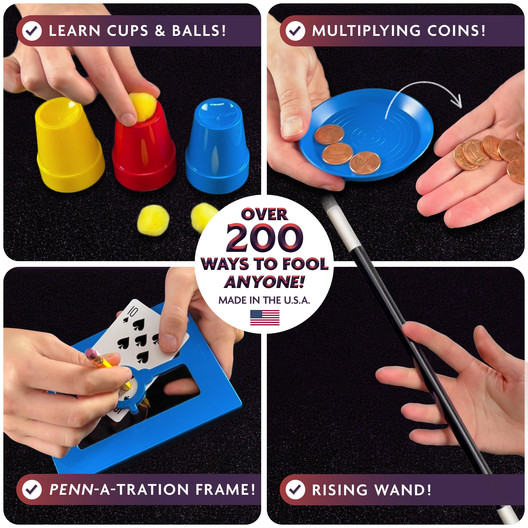 Royal Magic Penn & Teller zig zag card demonstration for quick illusion reveals
