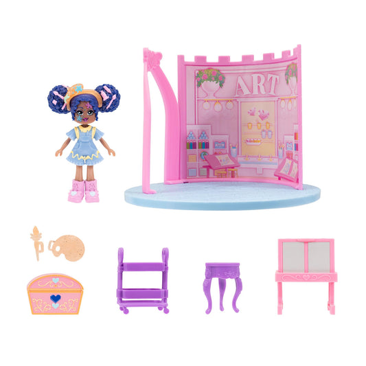 Royale High Art Class Playset shows art table water reveal in action.