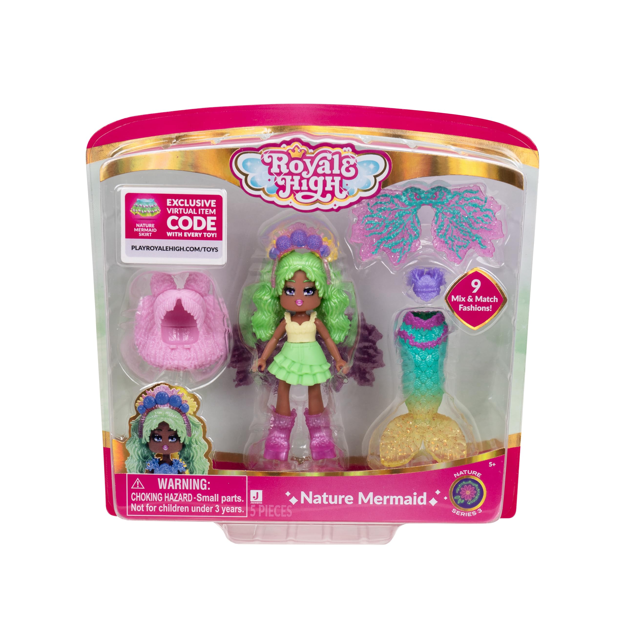 Royale High Nature Mermaid front view showing detailed sculpt and colorful outfit benefit display