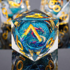 Roycevon dragon-pattern blue D6 dice aid quick game pacing