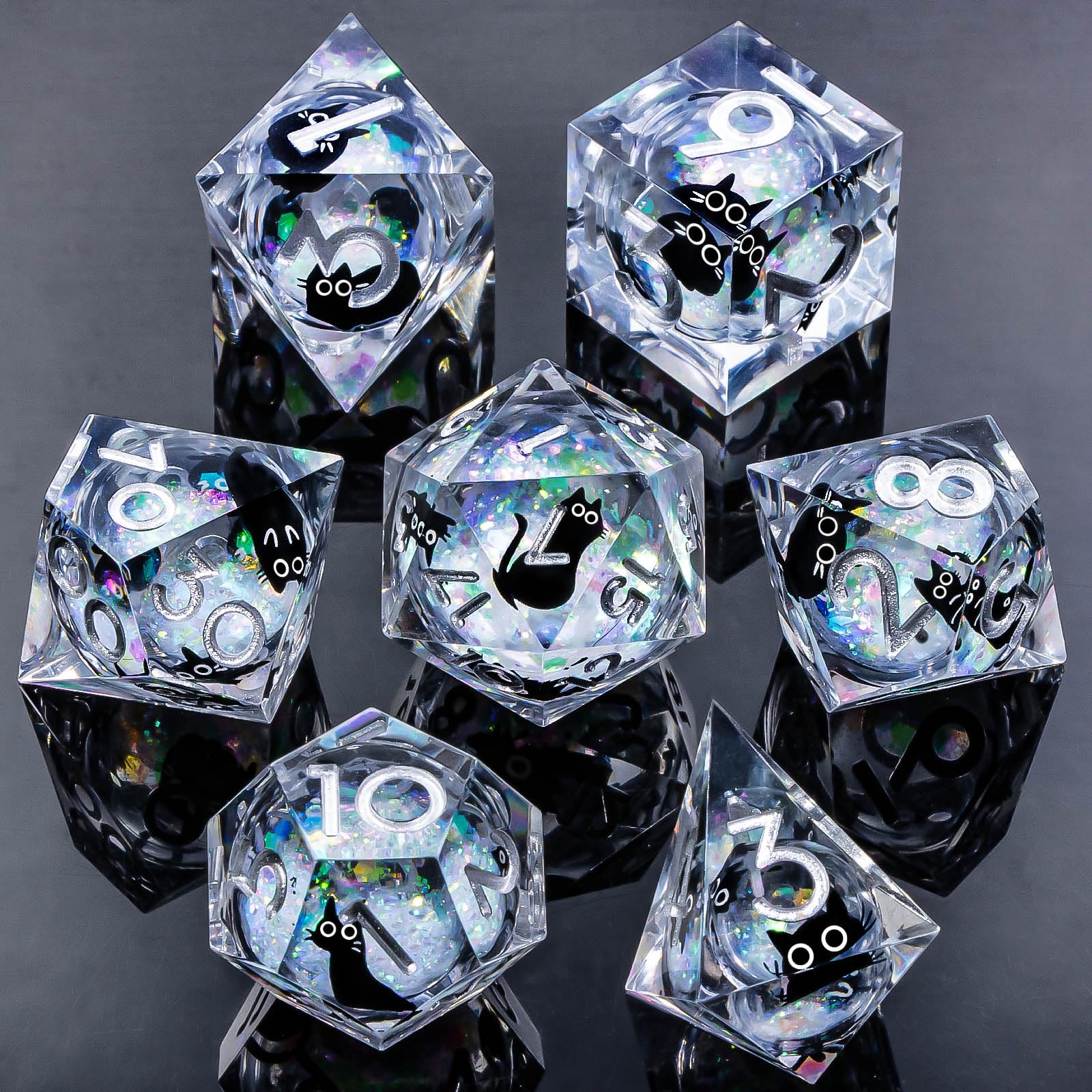 Roycevon resin cat-d10 liquid-core dice, smooth balance for steady rolls