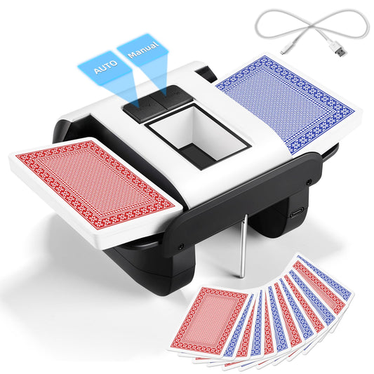 Roypouta automatic card shuffler with a compact design for home games.