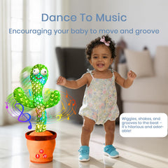 ROYPOUTA rechargeable dancing cactus toy music-mode; introduces rhythm with catchy tunes.
