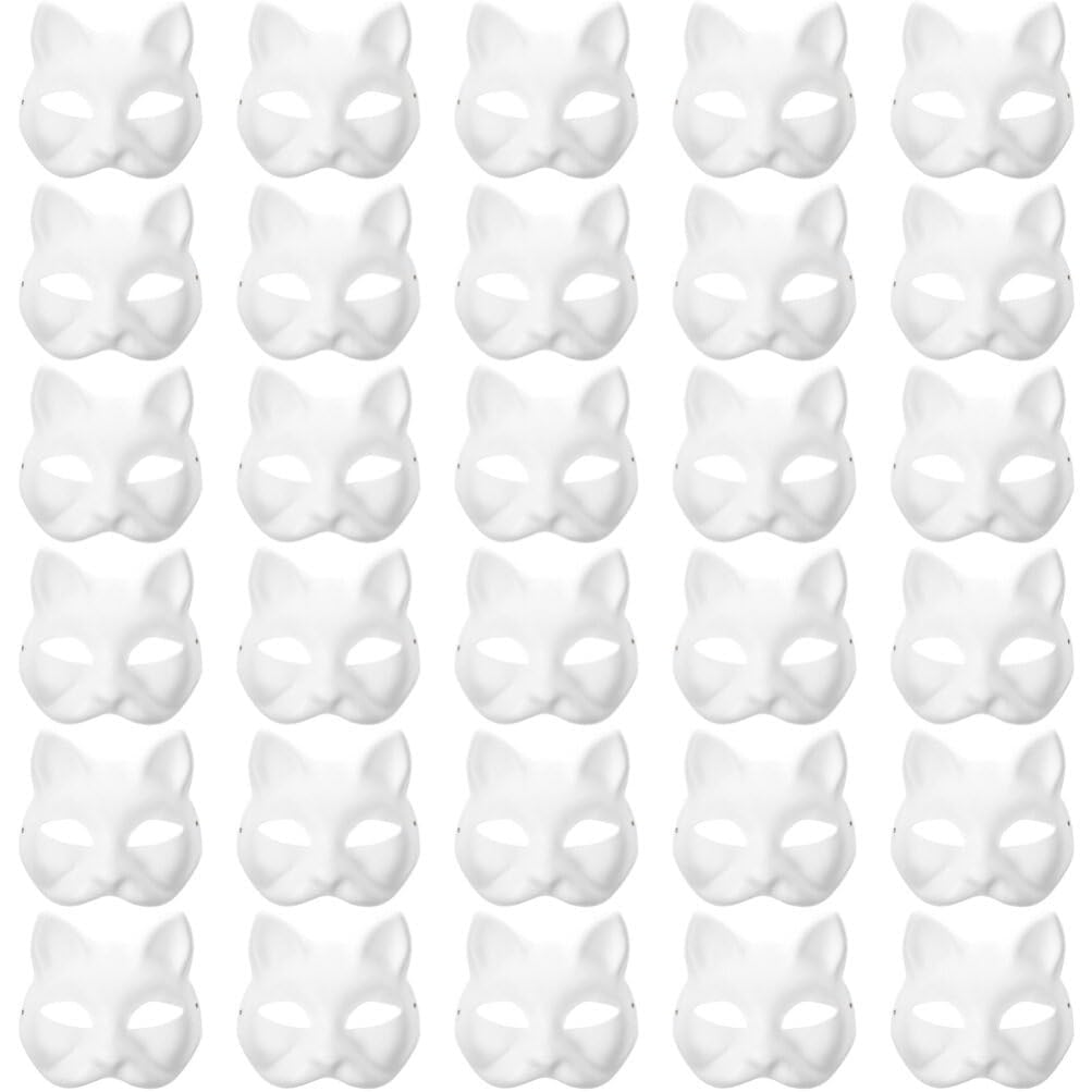 RQPQBO Therian mask white cat painting area for DIY crafts