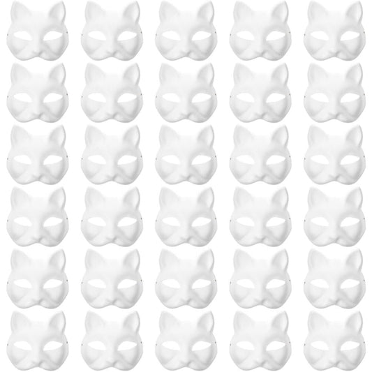RQPQBO Therian mask white cat painting area for DIY crafts