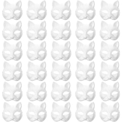 RQPQBO Therian mask white cat painting area for DIY crafts