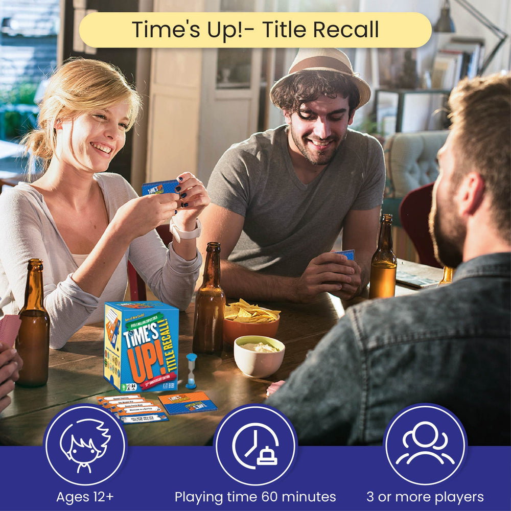 R&R Games Time's Up! Title Recall family game night creates shared fun.