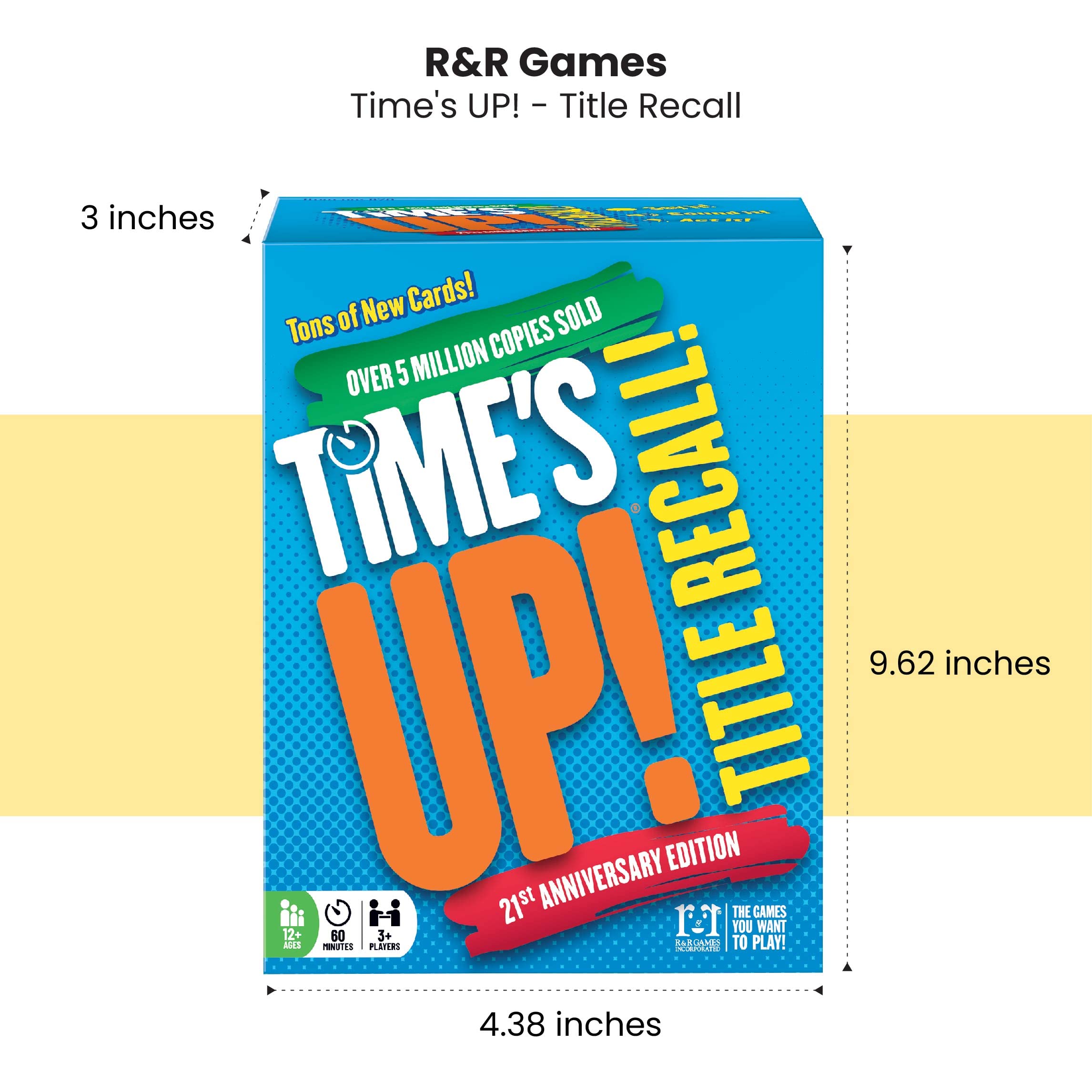 R&R Games Time's Up! Title Recall players set up for fast-paced guessing.