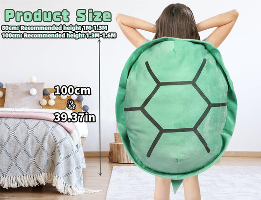 Rruonshully plush turtle shell used for dress-up fun by adults.