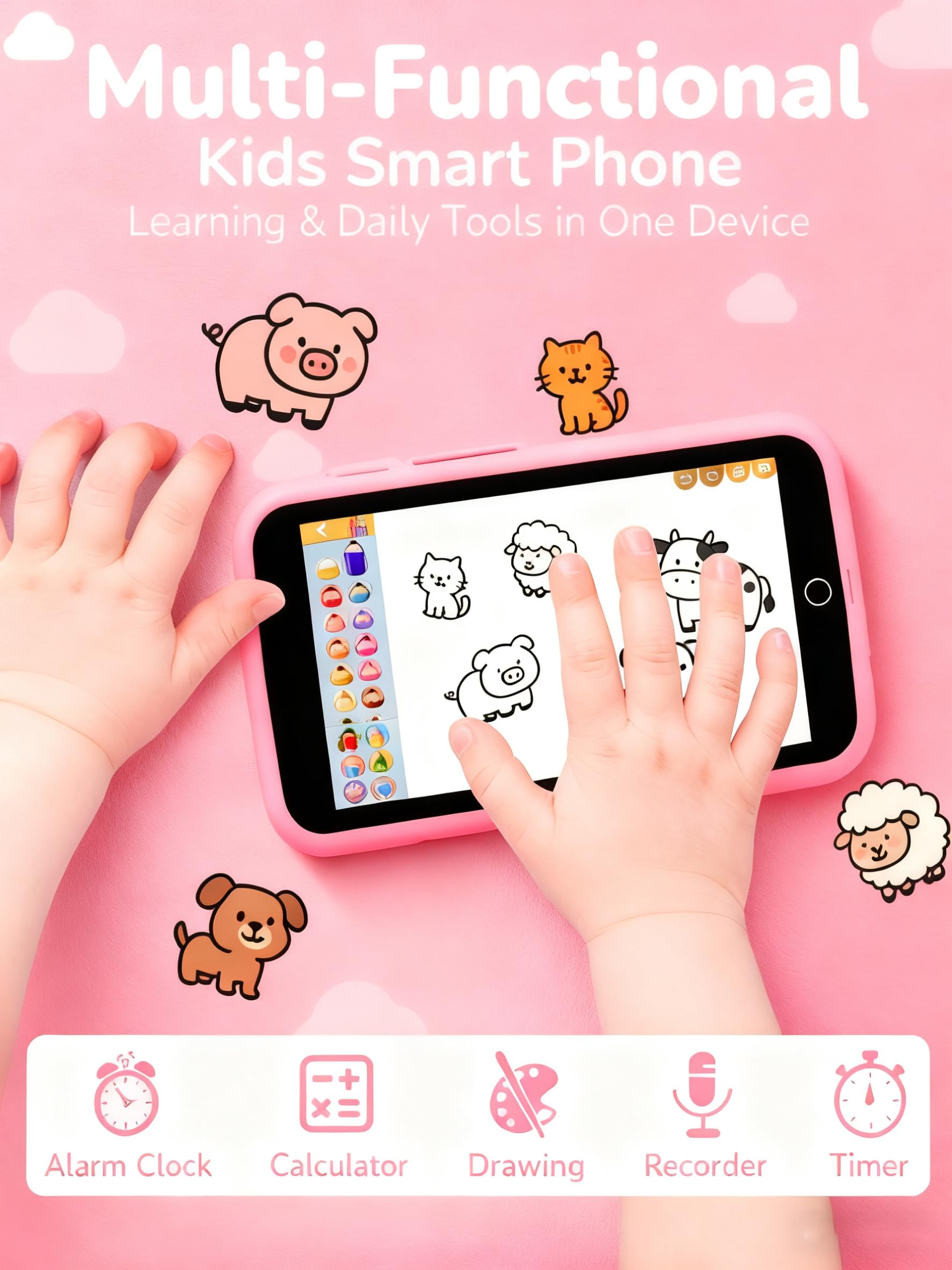 Rseaay Kids Phone with parental controls promotes safe, age-appropriate learning.