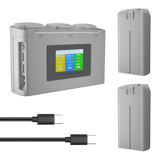 Rszfnjxry two-way charging hub powering a DJI Mini battery in use