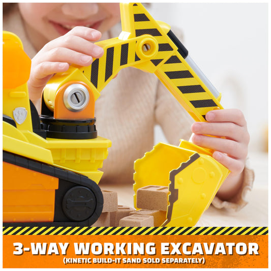 Rubble & Crew Bark Yard Deluxe Bulldozer lights up and produces sounds for action play.