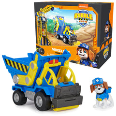Rubble & Crew Wheeler dump truck toy with authentic details for construction pretend play.