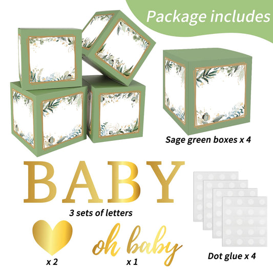 RUBFAC sage green boxes with letters highlight BABY display.