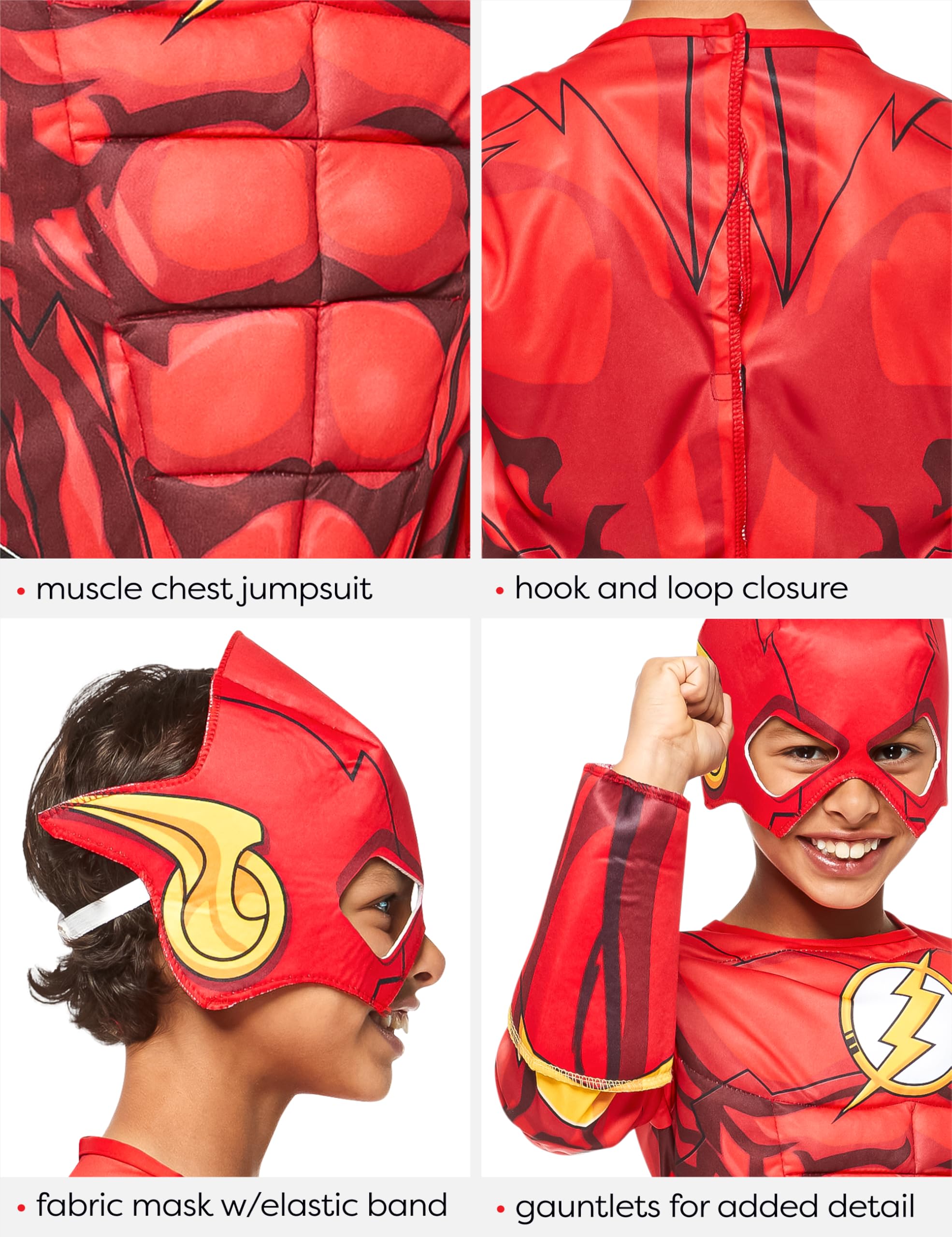 Rubies The Flash mask captures the iconic look for pretend play.