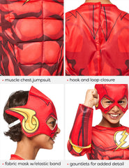 Rubies The Flash mask captures the iconic look for pretend play.