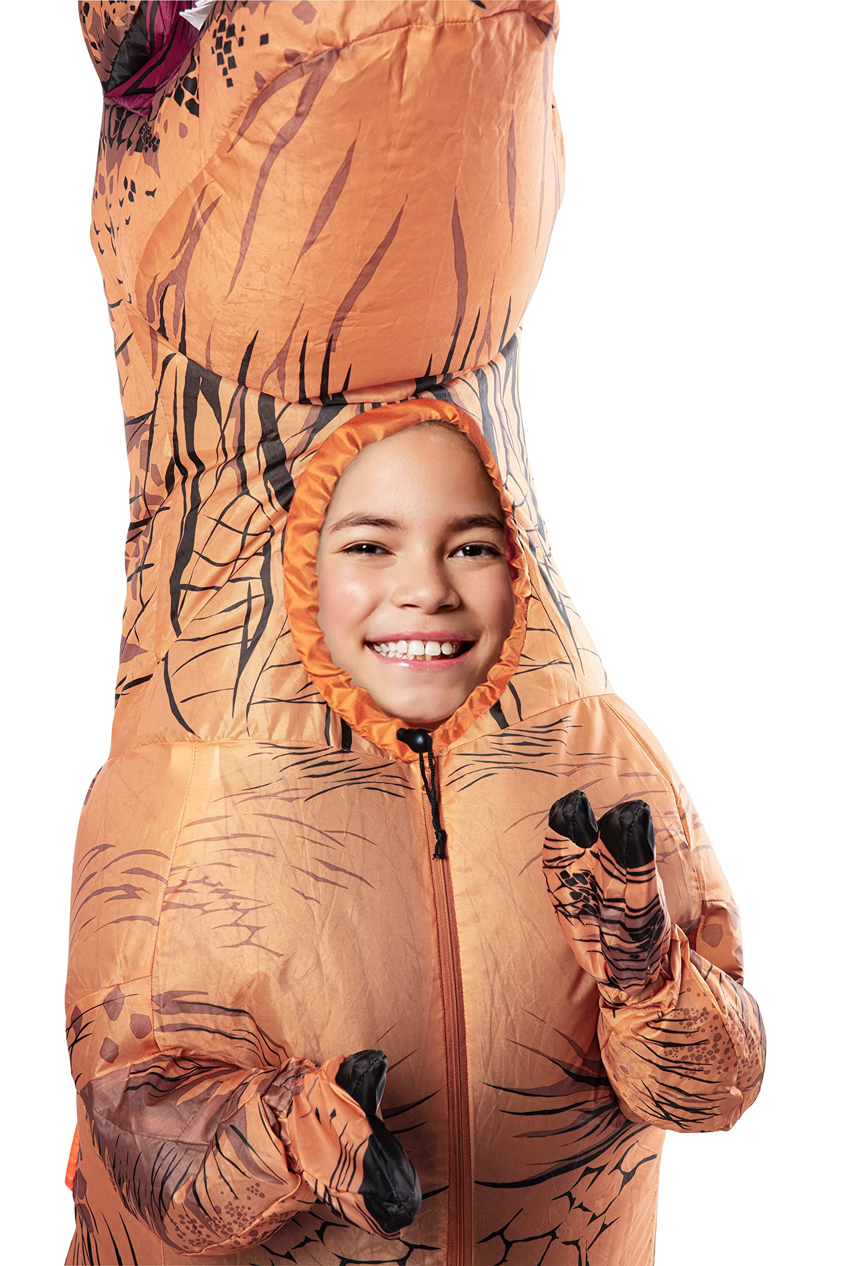 Rubies Original T-Rex inflatable battery pack powers the outfit.