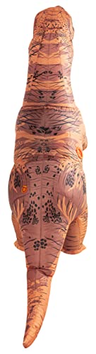 Rubies Original T-Rex inflatable costume front close-up with zipper.