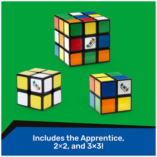 Rubik’s Apprentice Cube with step-by-step guide supports progression through puzzle levels.