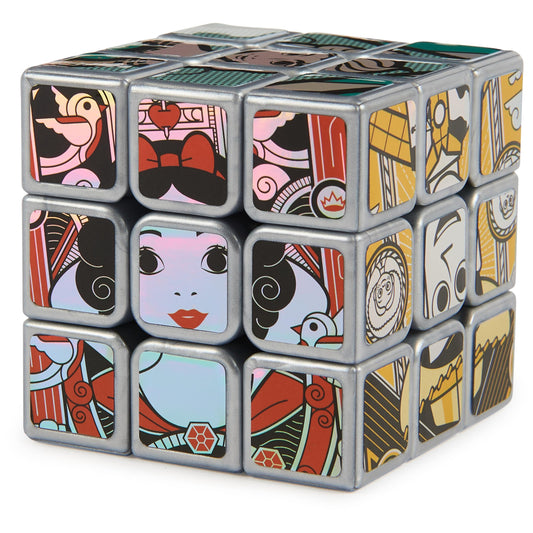 Rubik’s Disney100 Platinum Cube front view, ideal for visual-spatial play and Disney fans.