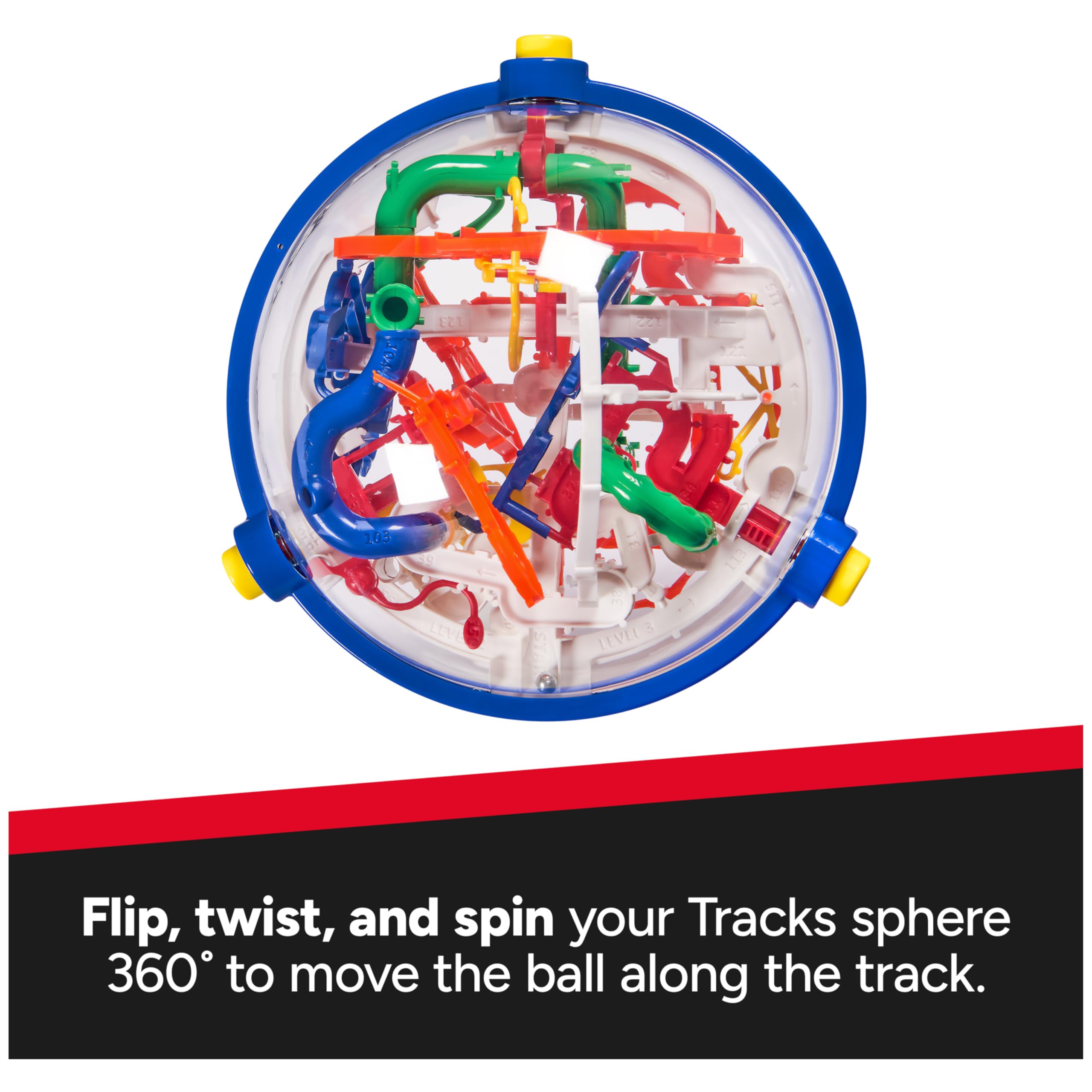 Rubik's Tracks 150 demonstrates 360-degree spin for dexterity and timing.