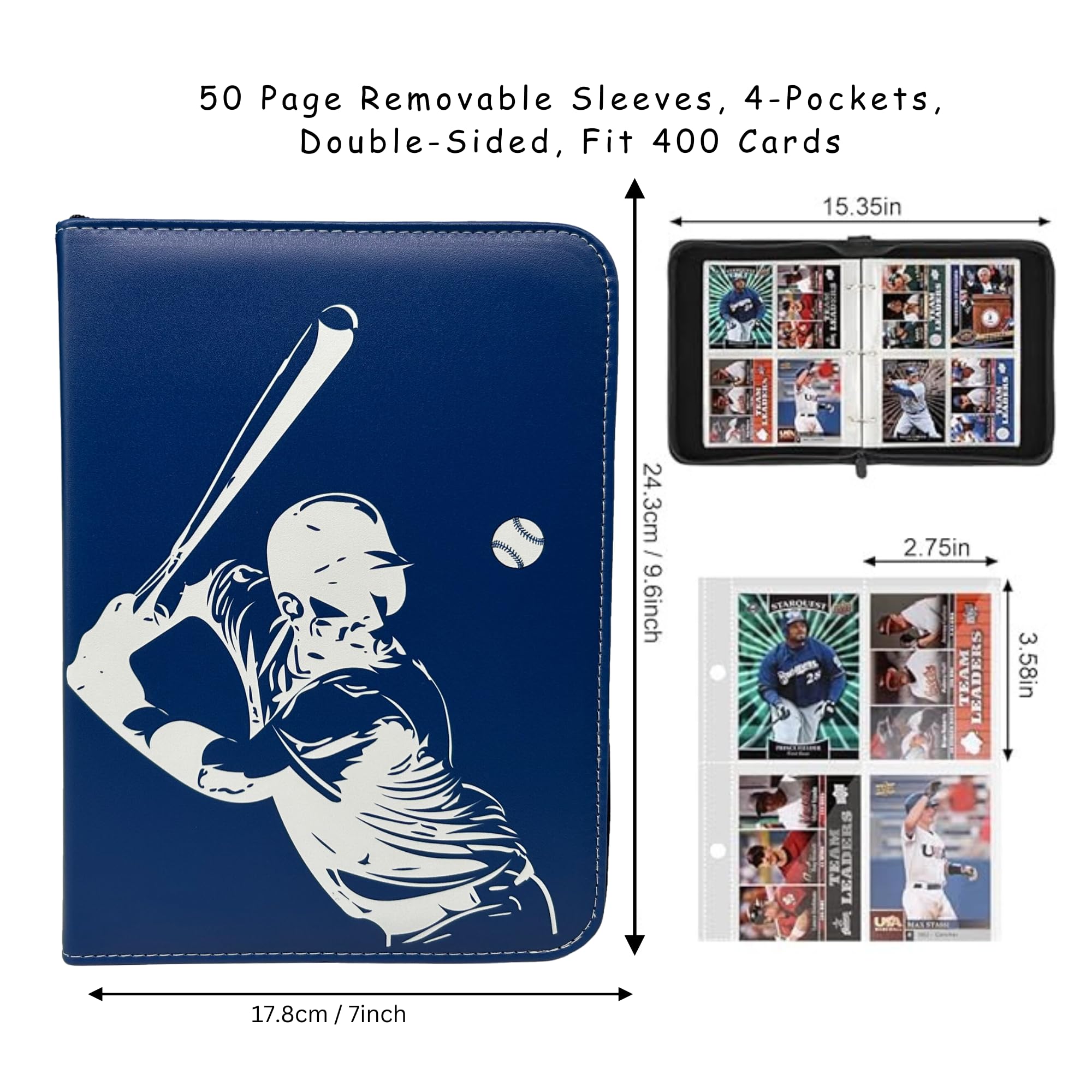 rucher 4-pocket layout fits standard-sized trading cards and more