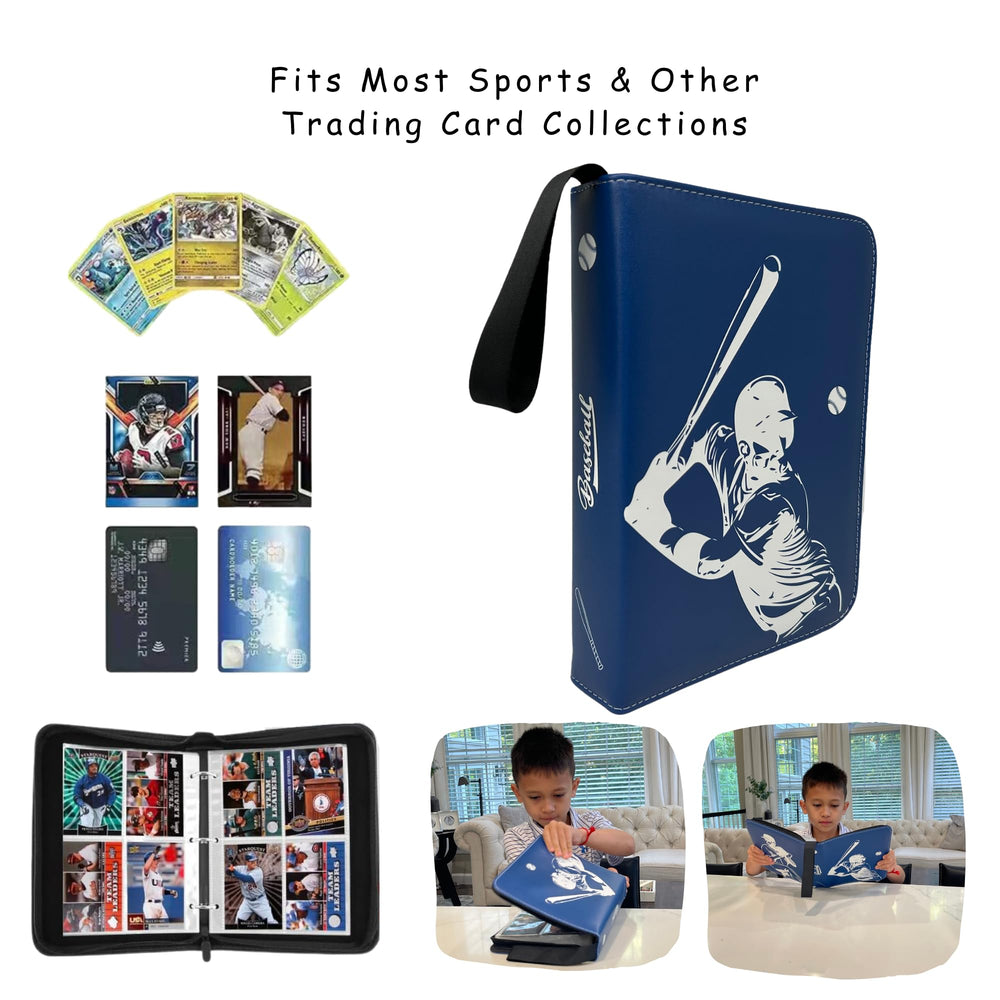 rucher baseball card binder with waterproof PU leather protects cards during travel