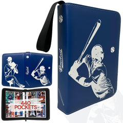 rucher baseball card binder with cover art showing player illustrations for display