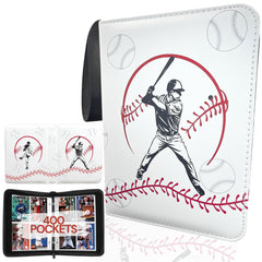 Rucher Baseball Card Binder cover front with player action illustrations for display-ready collection.