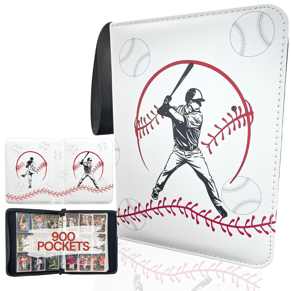 Rucher baseball card binder with cover illustrations showcasing action art and protection.