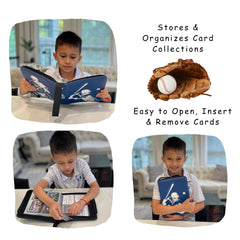rucher baseball card binder features a secure zipper closure to keep cards safe