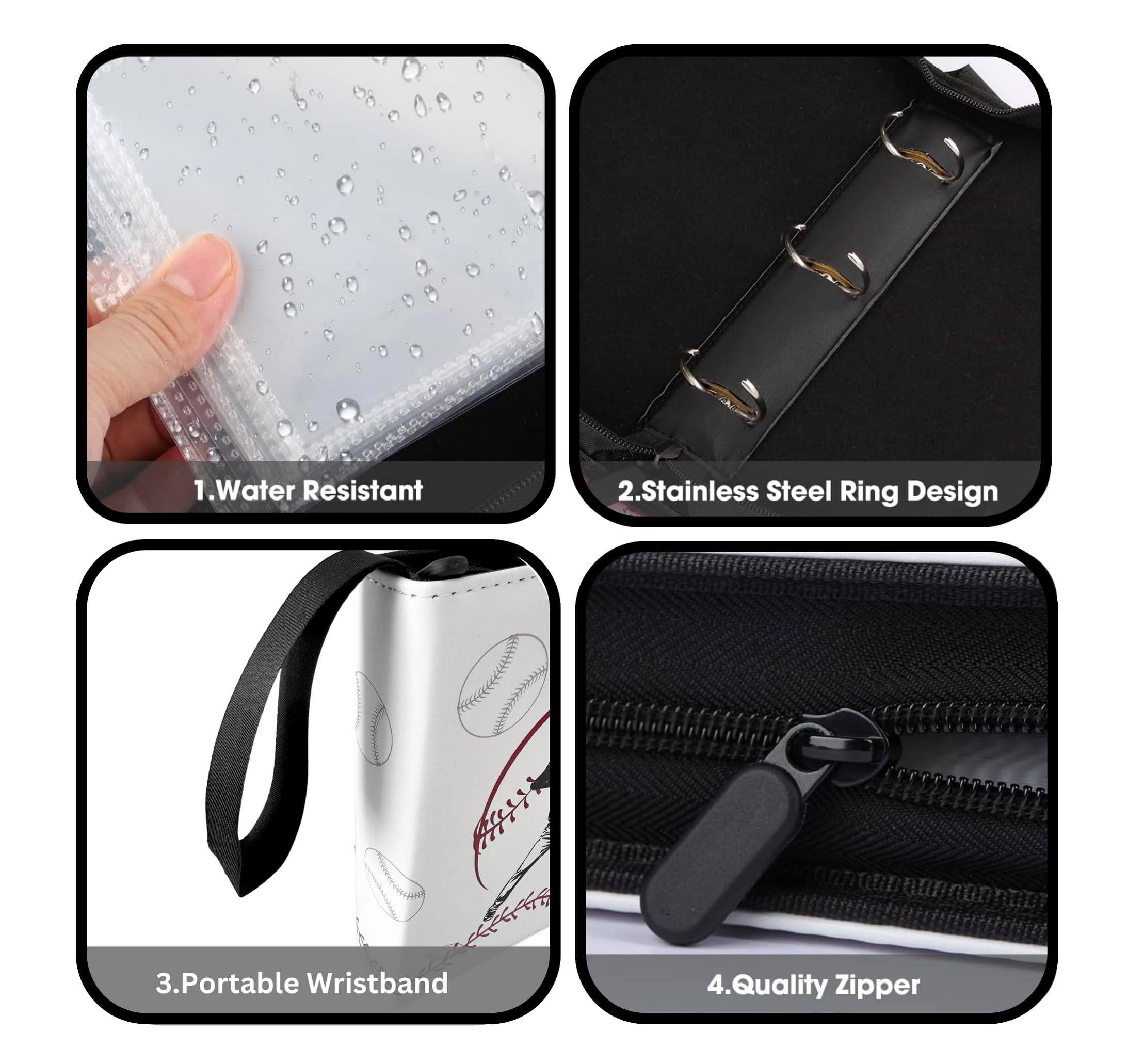 Waterproof PU leather exterior protects cards during transport.