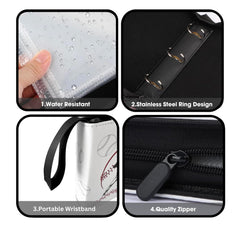 Waterproof PU leather exterior protects cards during transport.