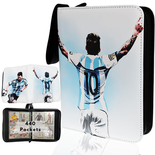 Rucher soccer card binder front cover with action illustrations protecting and showcasing cards.